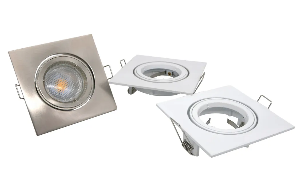 Aluminum MR16 GU10 LED Light Halogen Ceiling Light Commercial Indoor Recessed Downlight Fixture Adjustable Tilt Square Spotlight