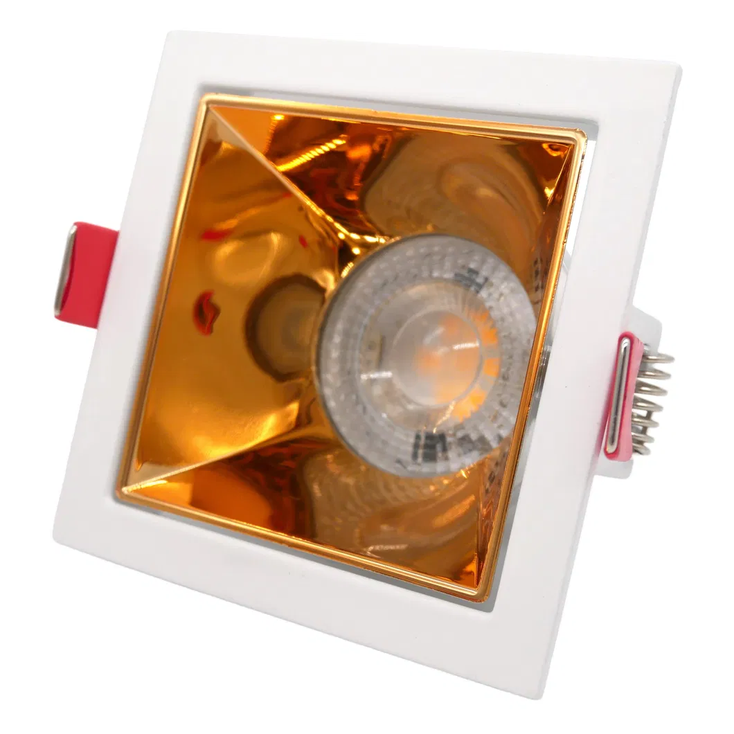 Aluminum MR16 GU10 LED Halogen Recessed Ceiling Light Square Decorative Hotel Home Downlight Fixture Adjustable Spotlight
