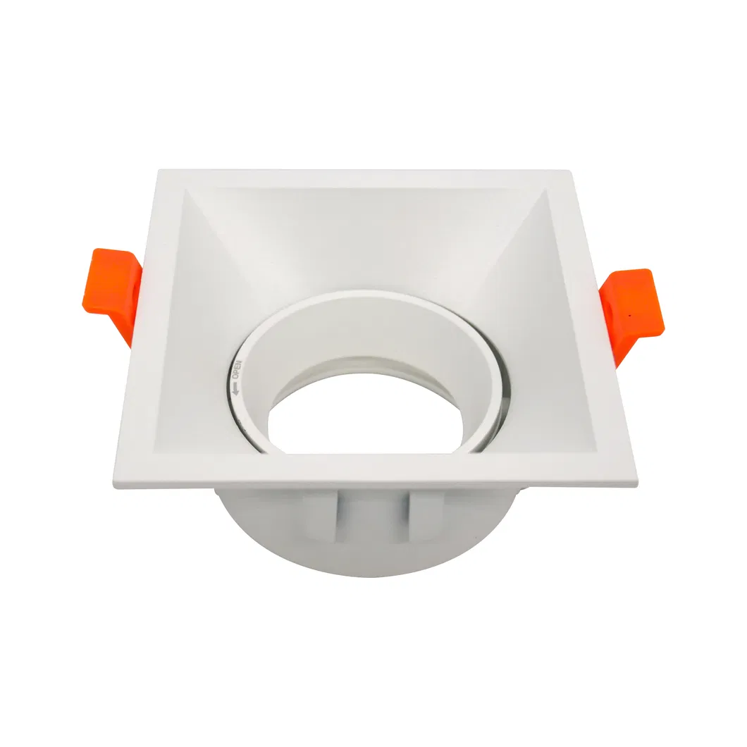 MR16 GU10 LED Halogen Square Trumpet Recessed Spotlight Downlight Housing with Aluminum
