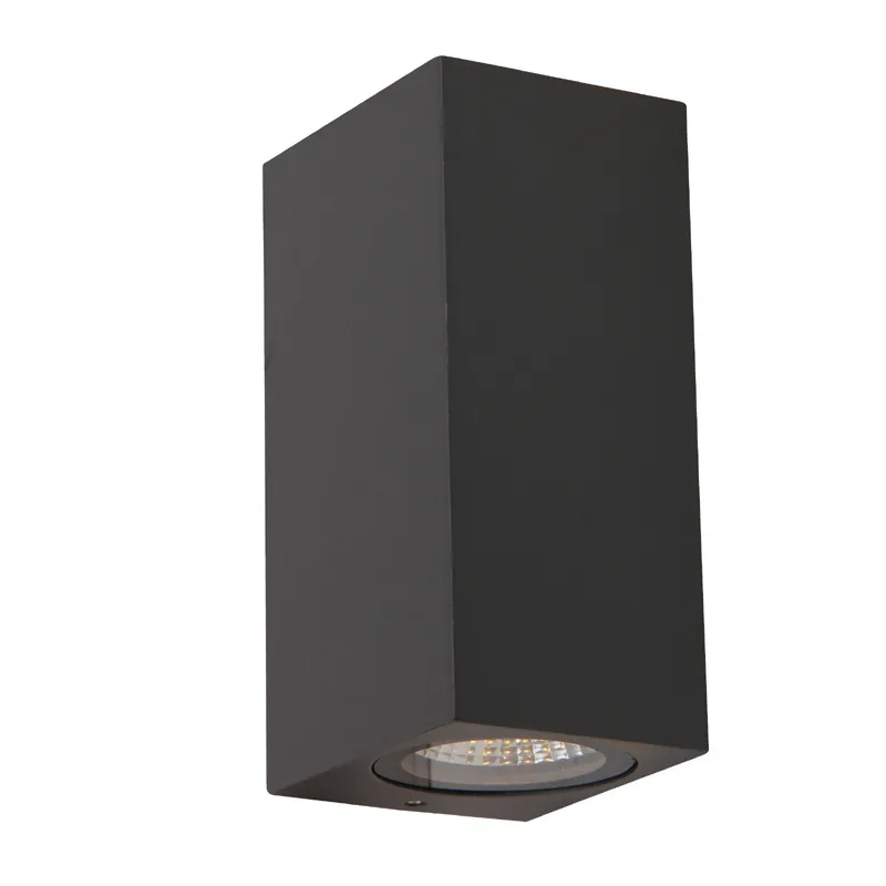 MR16 GU10 LED Halogen Outdoor Square 2-Sided IP65 Garden Wall Lamp