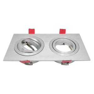 MR16 GU10 LED Halogen Recessed Aluminum Square Adjustable Double-Head Spotlight Decorative Fixture Ceiling Light Downlight