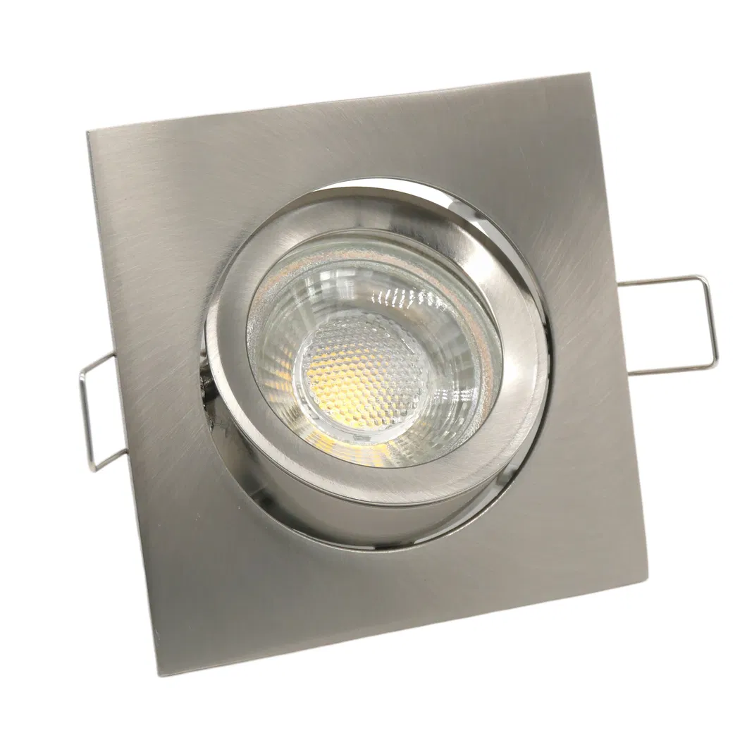 Aluminum MR16 GU10 LED Halogen Indoor Hotel Square Downlight Fixture Recessed Ceiling Light Adjustable Spotlight