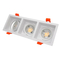 Aluminum MR16 GU10 LED Halogen Recessed Ceiling Light Indoor Commercial Lighting Adjustable 3-Head Downlight Fixture Spotlight