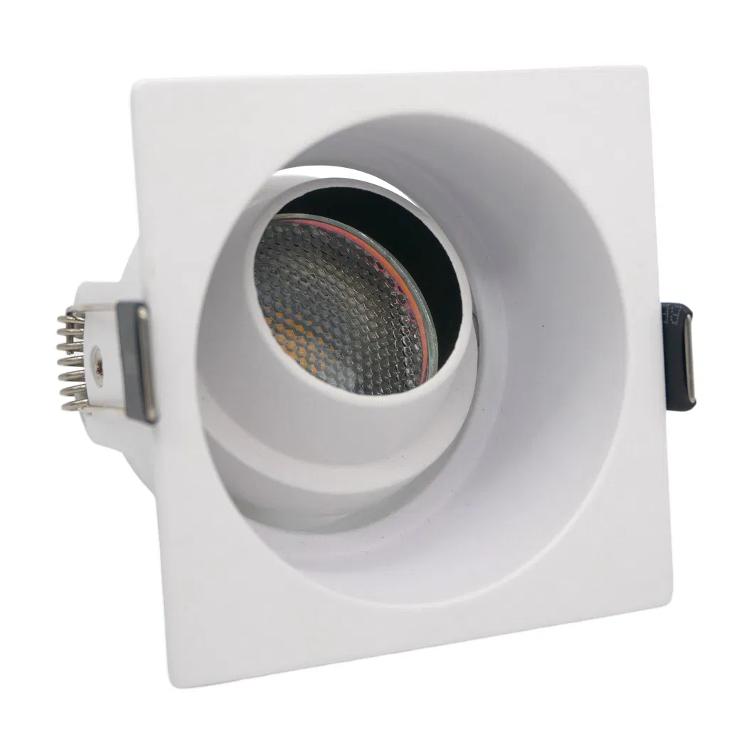 Aluminum MR16 GU10 LED Halogen Recessed Ceiling Light Trumpet Square Commercial Lighting Downlight Fixture Adjustable Spotlight