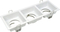 Aluminum MR16 GU10 LED Halogen Recessed Square 3-Head Ceiling Downlight Fixture Spotlight
