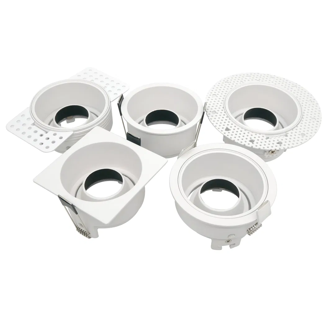MR16 GU10 LED Halogen Round Trumpet Recessed Downlight Reflector Borderless Spotlight Housing