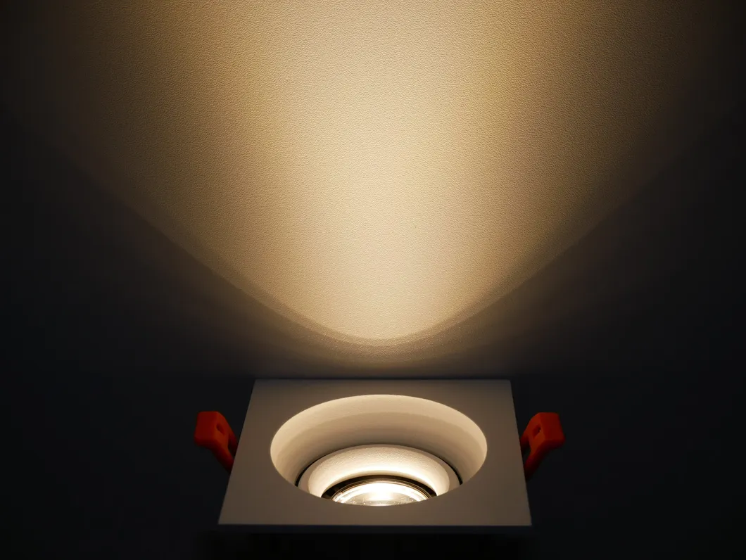 Aluminum MR16 GU10 LED Halogen Trumpet Square Decorative Hotel Home Commercial Lighting Downlight Fixture Recessed Ceiling Light Adjustable Spotlight