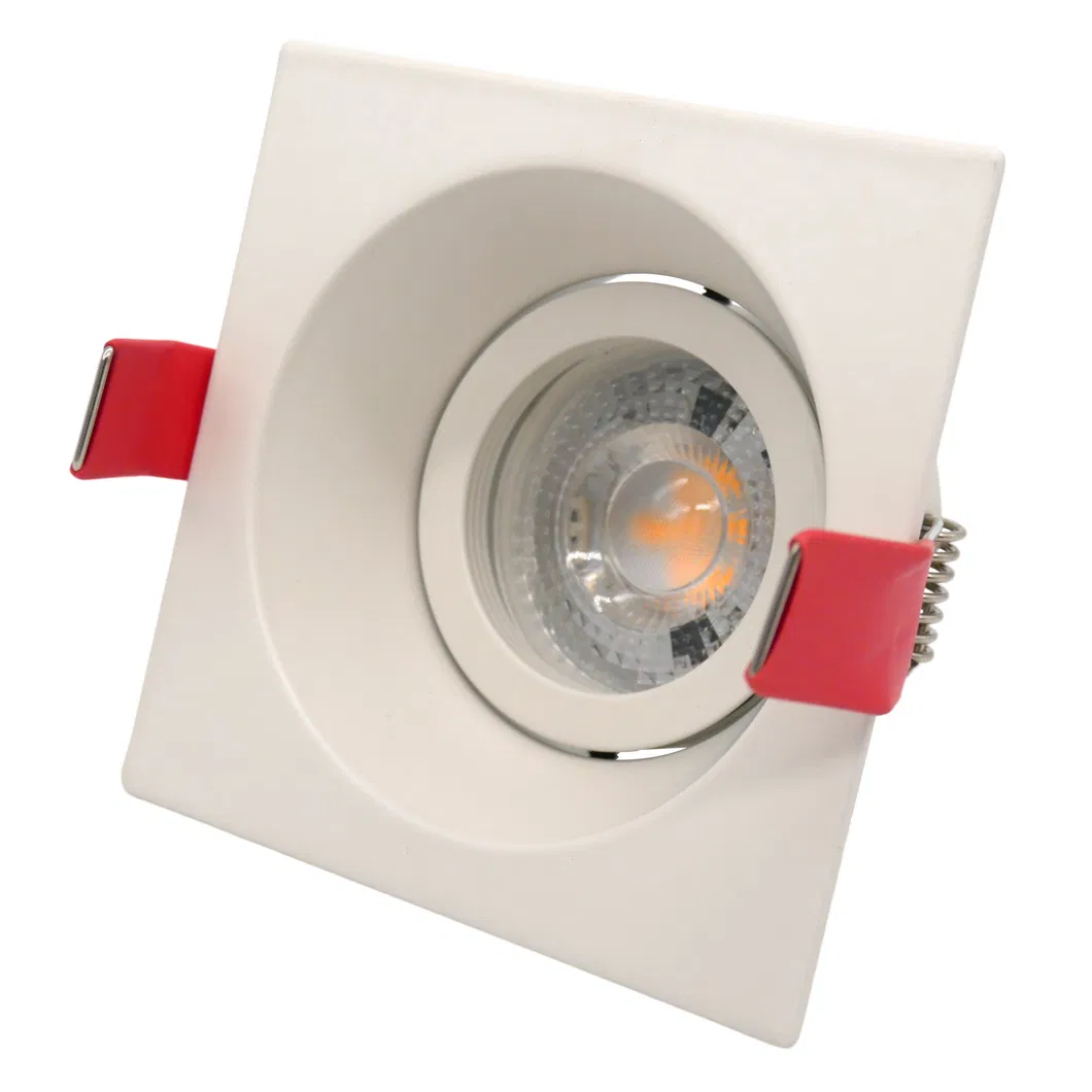 MR16 GU10 Aluminum LED Halogen Recessed Ceiling Light Fitting Square Hotel Home Lighting Downlight Fixture Frame Adjustable Tilt Spotlight