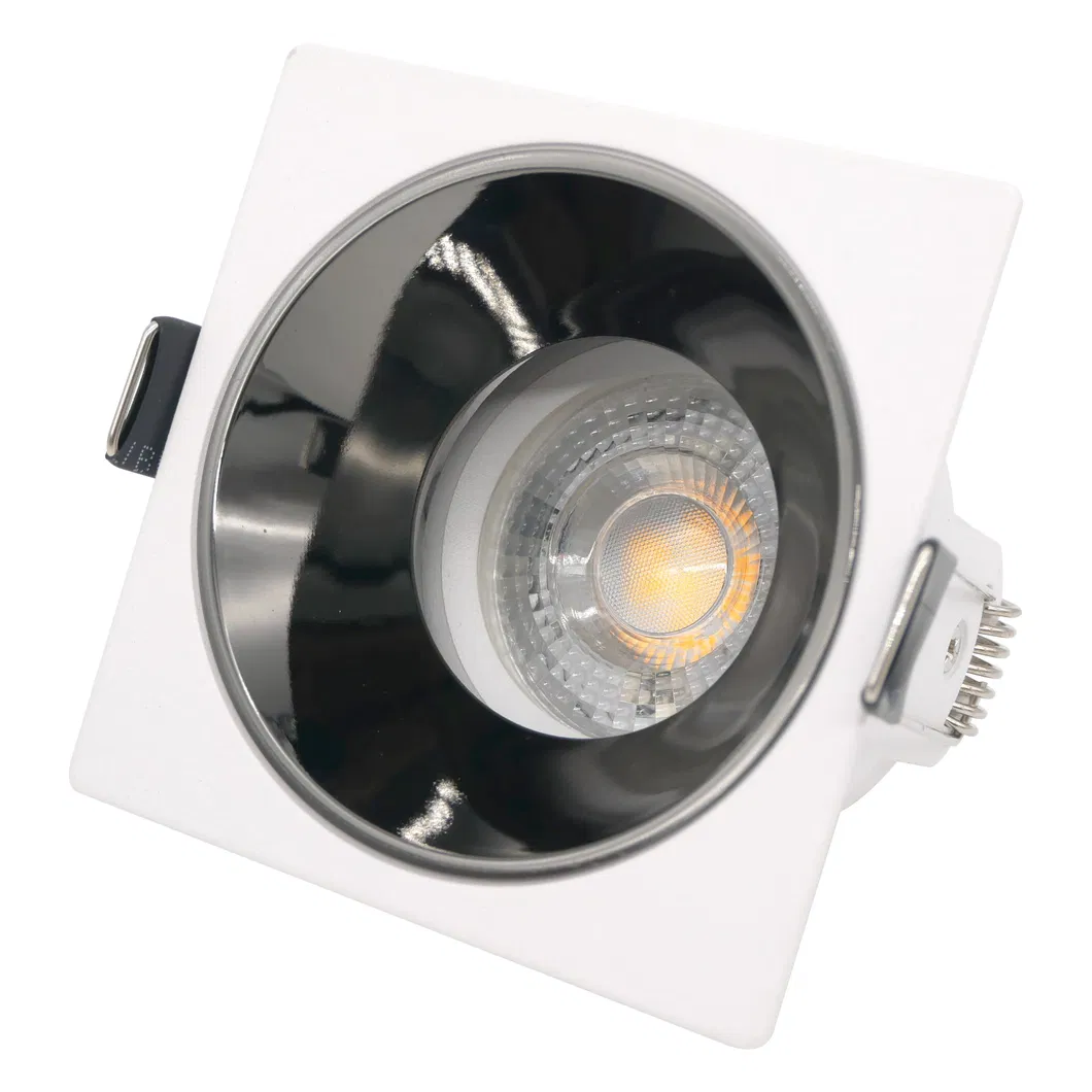 Aluminum LED Halogen Square Trumpet Recessed MR16 GU10 Reflector Spotlight Downlight Housing