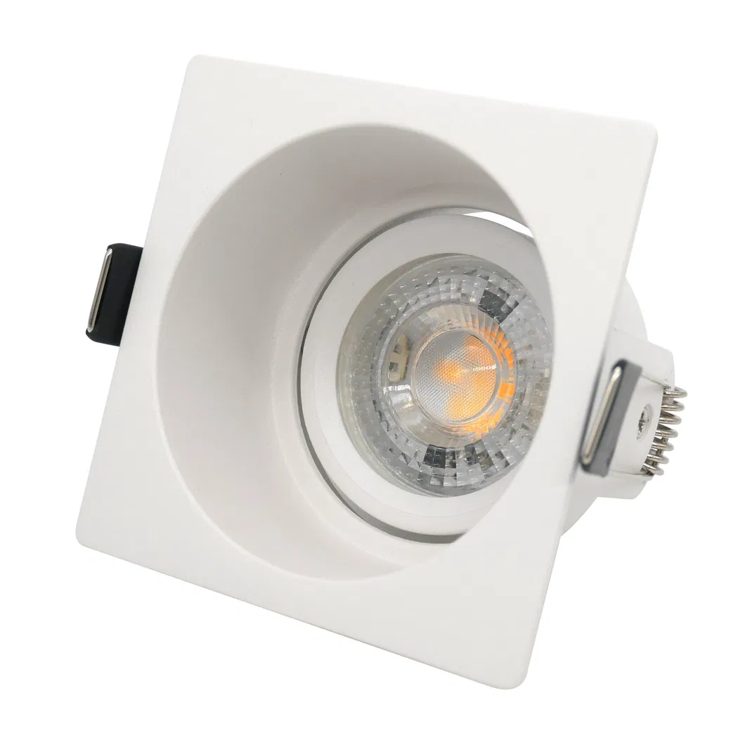 LED Light Halogen Square Trumpet Recessed MR16 GU10 Spotlight Interior-Lighting Ceiling Light Housing with Aluminum