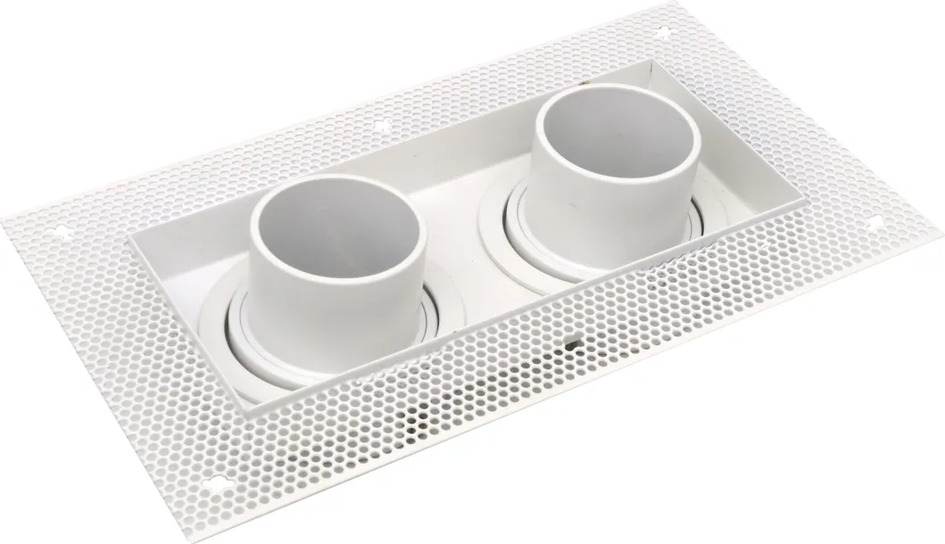 MR16 GU10 LED Light Aluminum Halogen Square Recessed Reflector Ceiling Light Adjustable Borderless Spotlight Housing