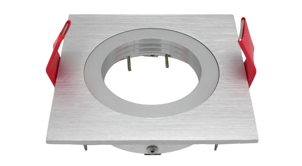 Aluminum MR16 GU10 LED Halogen Recessed Ceiling Light Frames Square Hotel Home Commercial Lighting Downlight Fixture Adjustable Tilt Spotlight