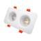 Aluminum MR16 GU10 LED Halogen Recessed Double-Head Trim Housing Ceiling Light Fixture Spotlight Downlight