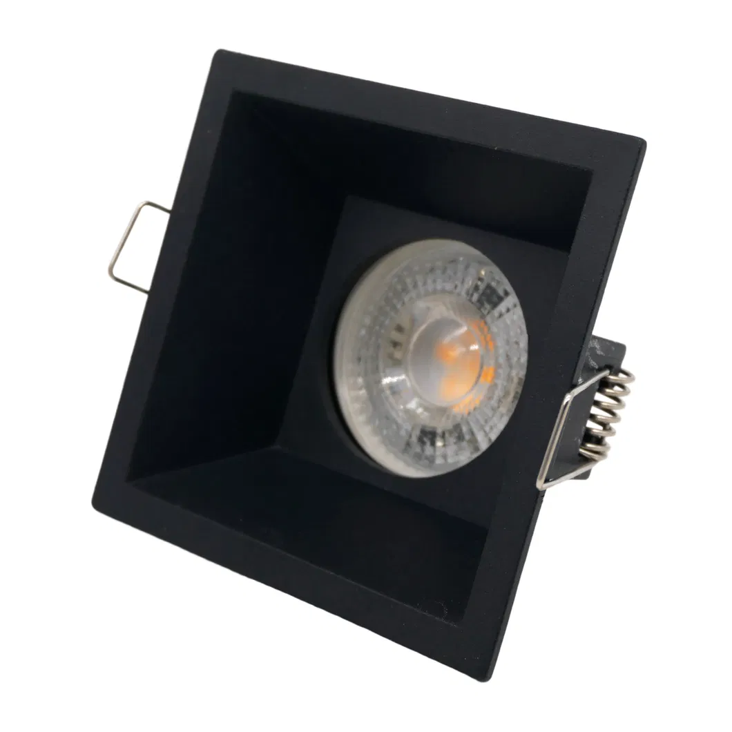 LED Halogen Aluminum MR16 GU10 Square Trumpet Ceiling Light Housing Commercial Recessed Spotlight Downlight