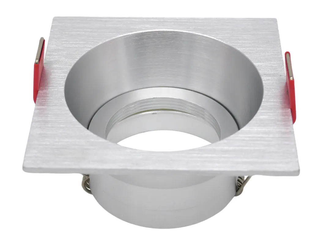 Aluminum MR16 GU10 LED Halogen Recessed Ceiling Light Square Trumpet Hotel Home Commercial Lighting Spotlight Fixture Adjustable Tilt Downlight