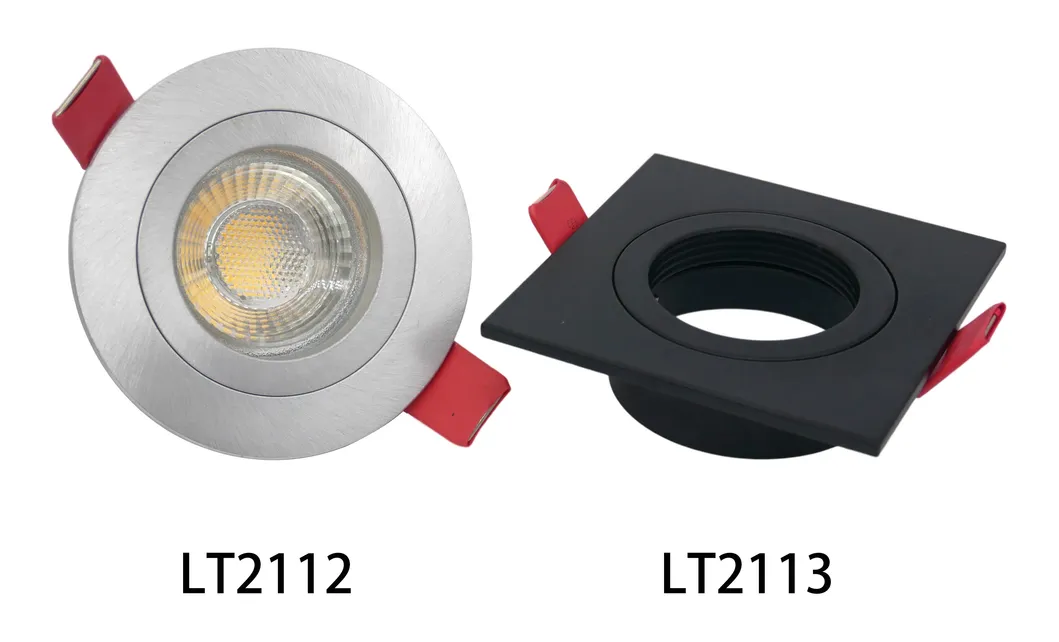 Aluminum MR16 GU10 LED Halogen Spotlight Fixture Recessed Ceiling Light Square Decorative Hotel Home Commercial Lighting Downlight