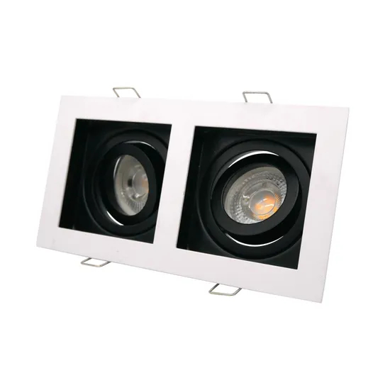 Aluminum MR16 GU10 LED Halogen Recessed Ceiling Light Indoor Commercial Lighting Adjustable Double Heads Downlight Fixture Spotlight