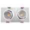 MR16 GU10 LED Halogen Recessed Aluminum Square Downlight Ceiling Light Adjustable Double-Head Spotlight
