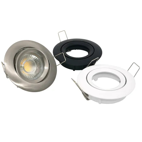 Aluminum MR16 GU10 LED Halogen Round Downlight Fixture Recessed Indoor Ceiling Light Adjustable Spotlight