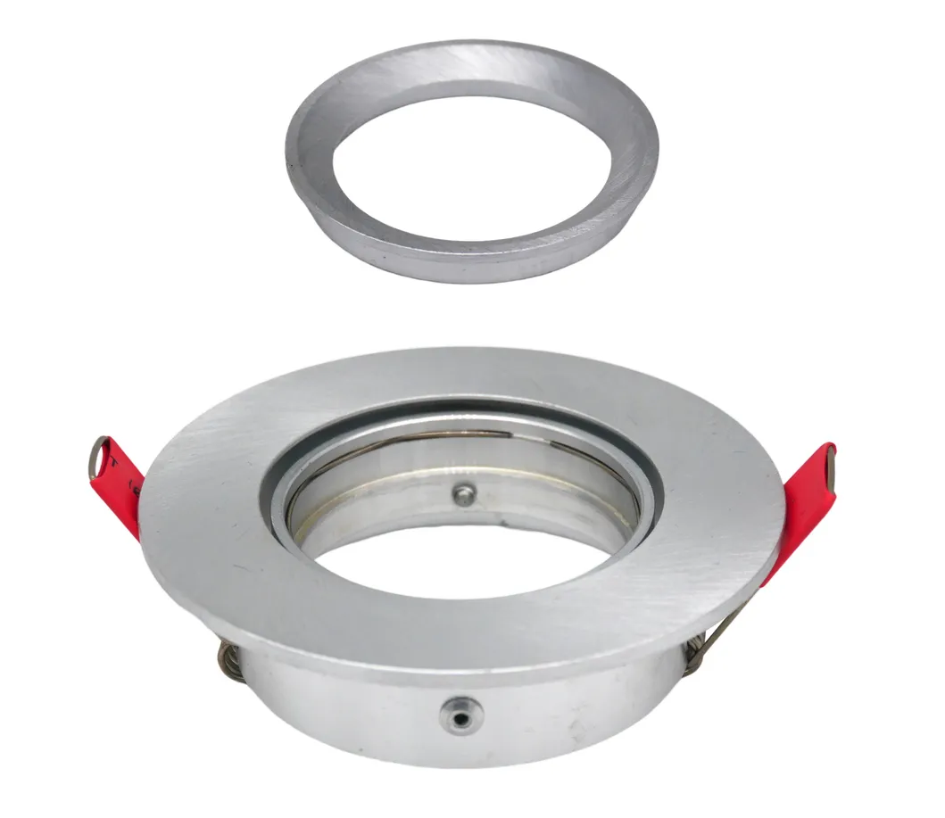 Aluminum LED Halogen MR16 GU10 Recessed Ceiling Light Round Interior-Lighting Downlight Fixture Frame Adjustable Tilt 90mm Spotlight