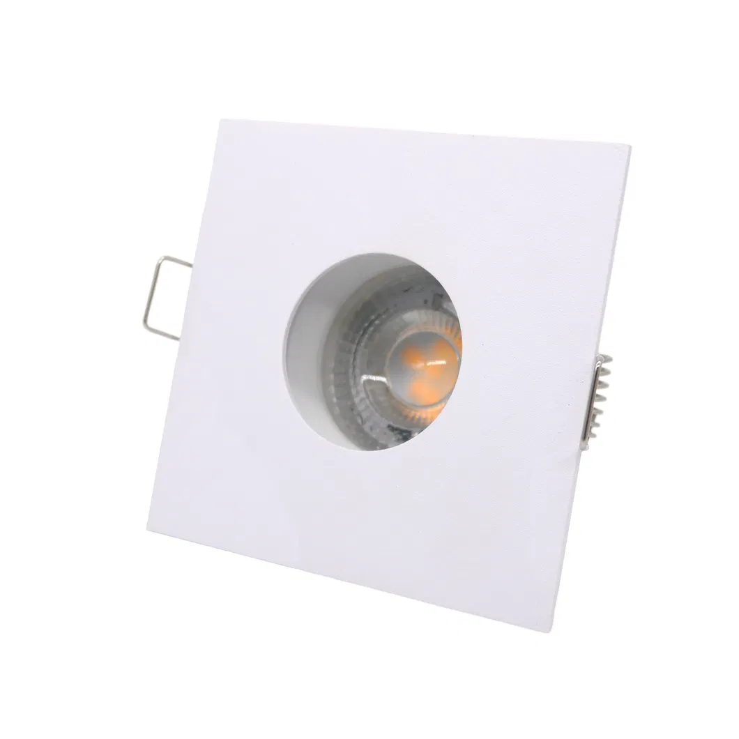 Aluminum MR16 GU10 LED Halogen Square Interior-Lighting Downlight Fixture Recessed Ceiling Light Adjustable Tilt Round Spotlight