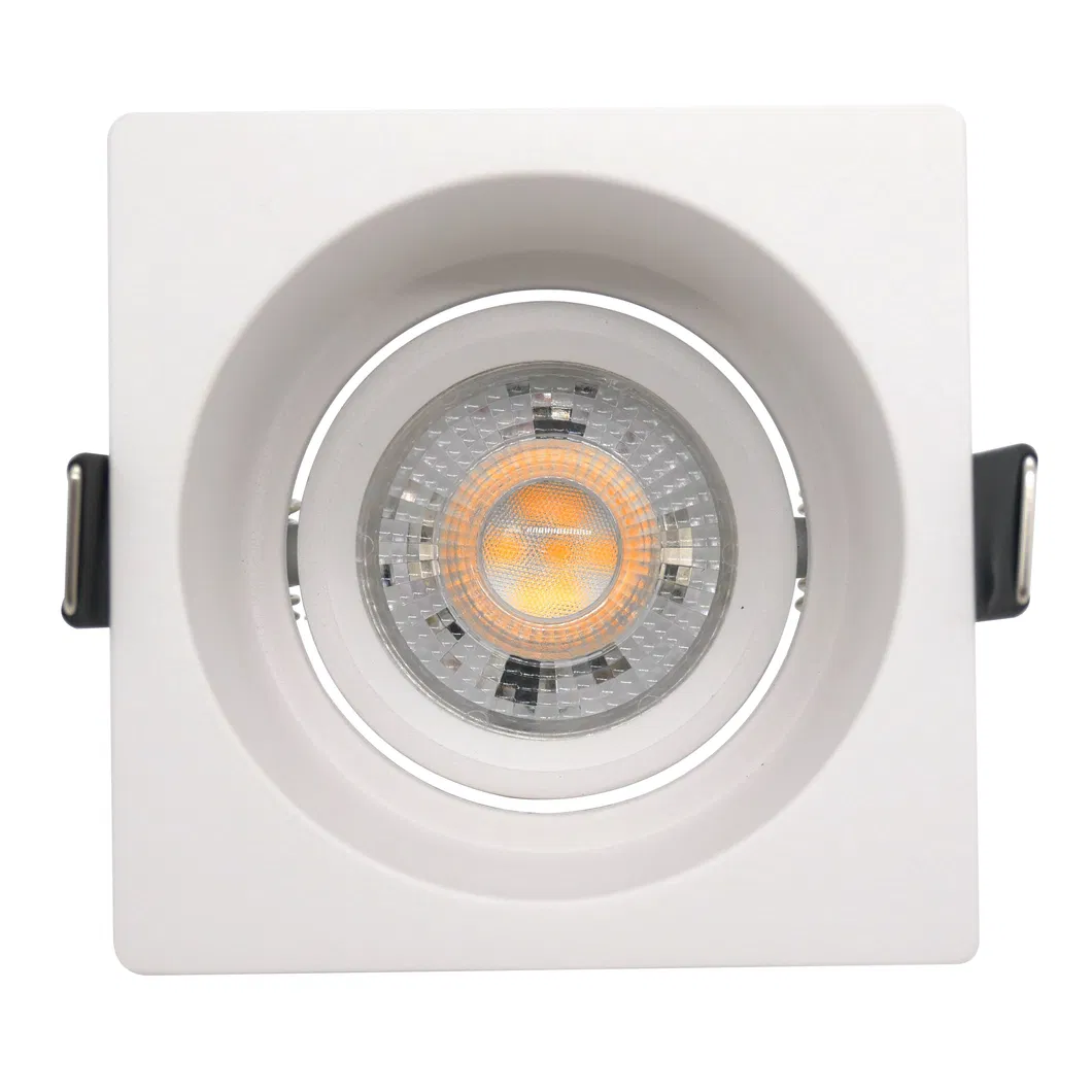 LED Light Halogen Square Trumpet Recessed MR16 GU10 Spotlight Interior-Lighting Ceiling Light Housing with Aluminum