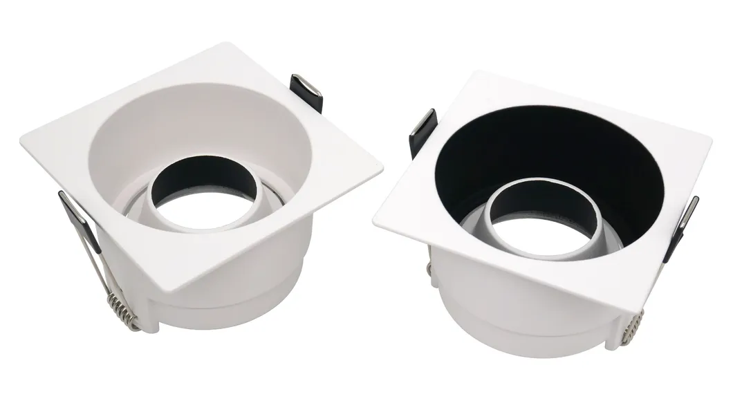 Aluminum LED Halogen Square Trumpet Recessed MR16 GU10 Interior-Lighting Spotlight Ceiling Light Housing