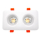 Aluminum MR16 GU10 LED Halogen Recessed Double-Head Trim Housing Ceiling Light Fixture Spotlight Downlight
