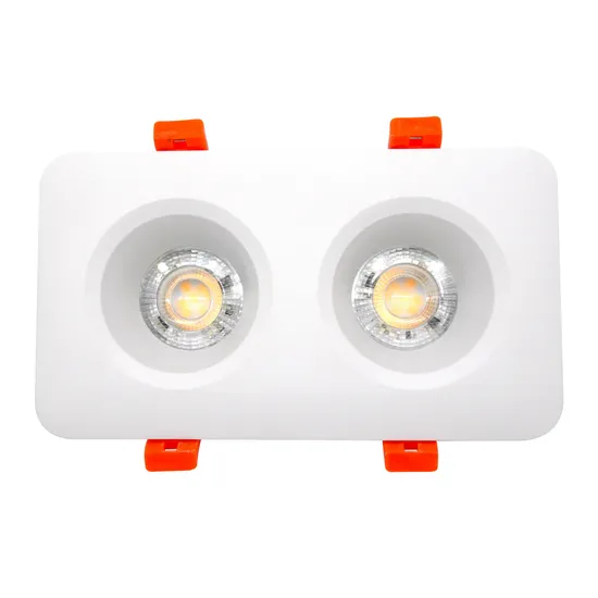 Aluminum MR16 GU10 LED Halogen Recessed Double-Head Trim Housing Ceiling Light Fixture Spotlight Downlight