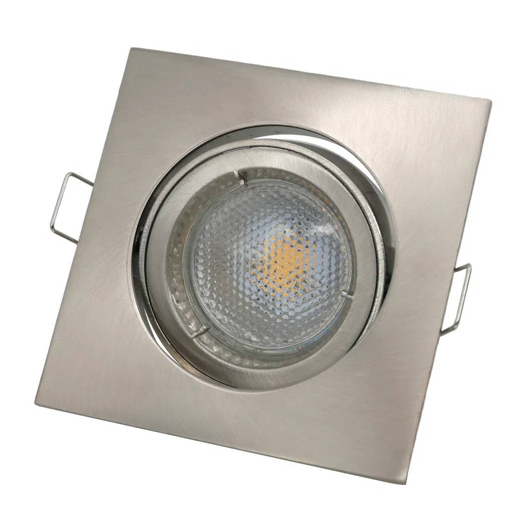 Aluminum MR16 GU10 LED Light Halogen Ceiling Light Commercial Indoor Recessed Downlight Fixture Adjustable Tilt Square Spotlight