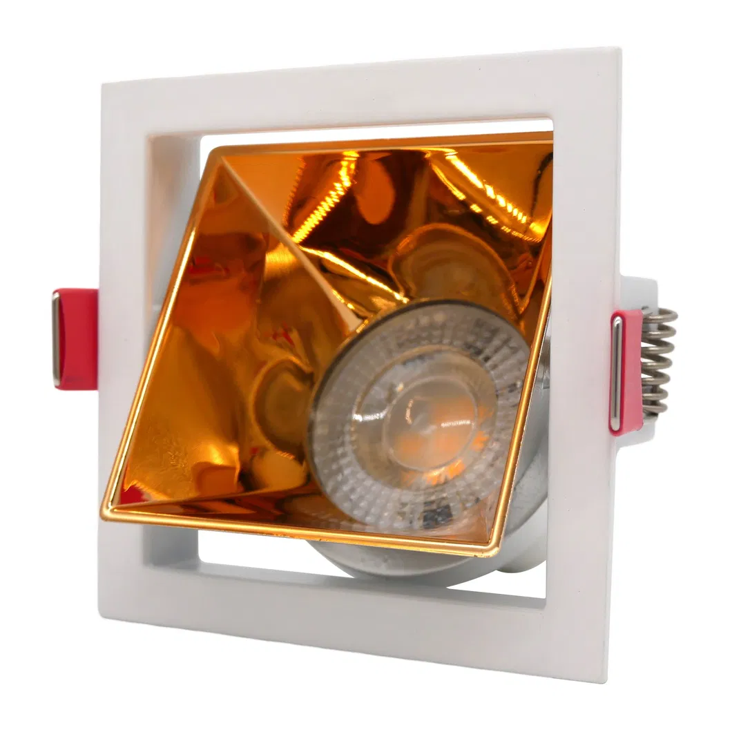 Aluminum MR16 GU10 LED Halogen Recessed Ceiling Light Square Decorative Hotel Home Downlight Fixture Adjustable Spotlight