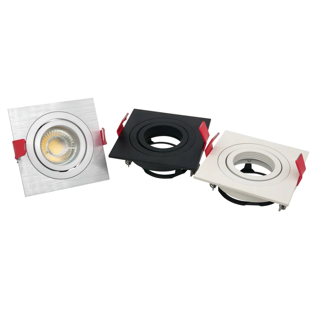 Lathe Aluminum MR16 GU10 LED Halogen Recessed Ceiling Light Adjustable Downlight Fixture Spotlight
