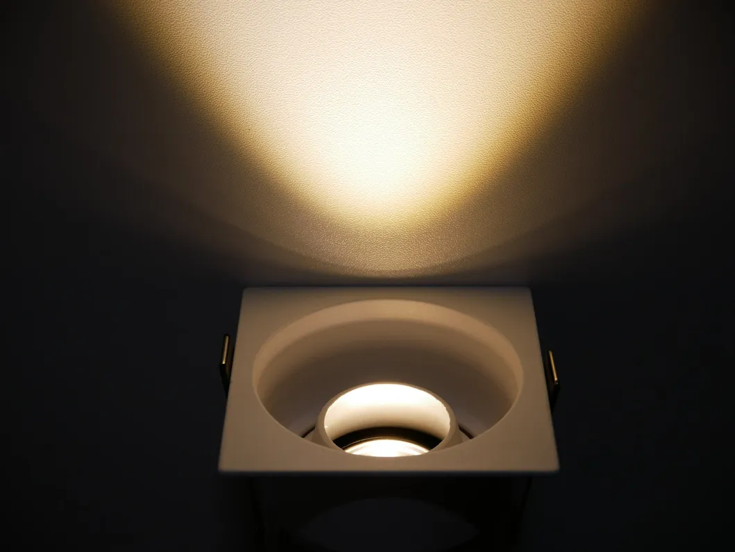 Aluminum MR16 GU10 LED Halogen Recessed Ceiling Light Trumpet Square Commercial Lighting Downlight Fixture Adjustable Spotlight