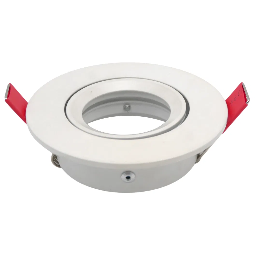 Aluminum LED Halogen MR16 GU10 Recessed Ceiling Light Round Interior-Lighting Downlight Fixture Frame Adjustable Tilt 90mm Spotlight