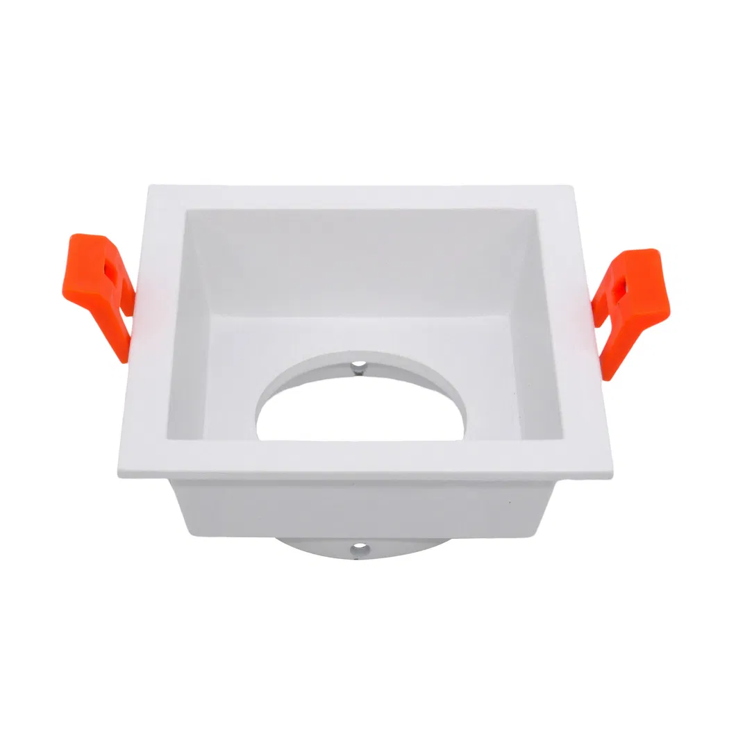 Aluminum MR16 GU10 LED Halogen Recessed Square 3-Head Ceiling Downlight Fixture Spotlight
