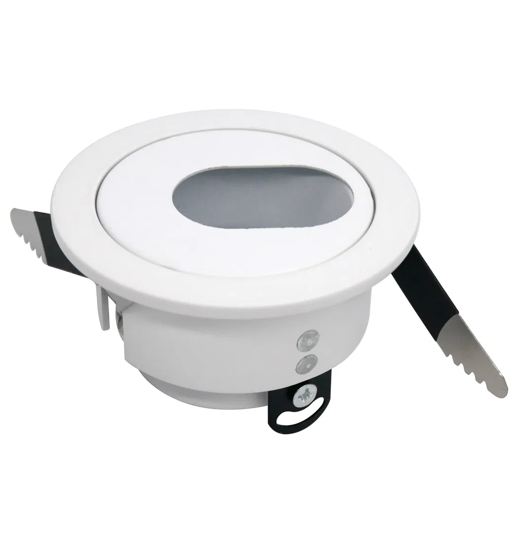 Aluminum LED Halogen MR16 GU10 Recessed Ceiling Light Fitting Round Hotel Home Commercial Lighting Downlight Fixture Frame Adjustable Tilt Anti-Glare Spotlight