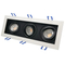 Aluminum MR16 GU10 LED Halogen Recessed Ceiling Light Indoor Home Commercial Lighting Adjustable 3-Head Downlight Fixture Spotlight