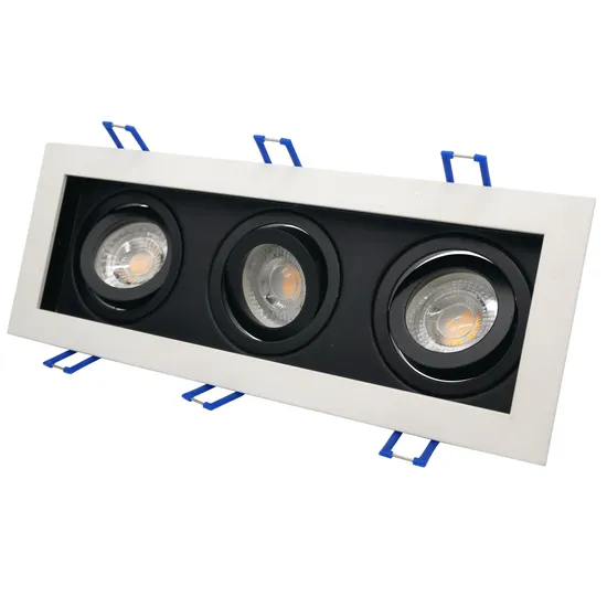 Aluminum MR16 GU10 LED Halogen Recessed Ceiling Light Indoor Home Commercial Lighting Adjustable 3-Head Downlight Fixture Spotlight