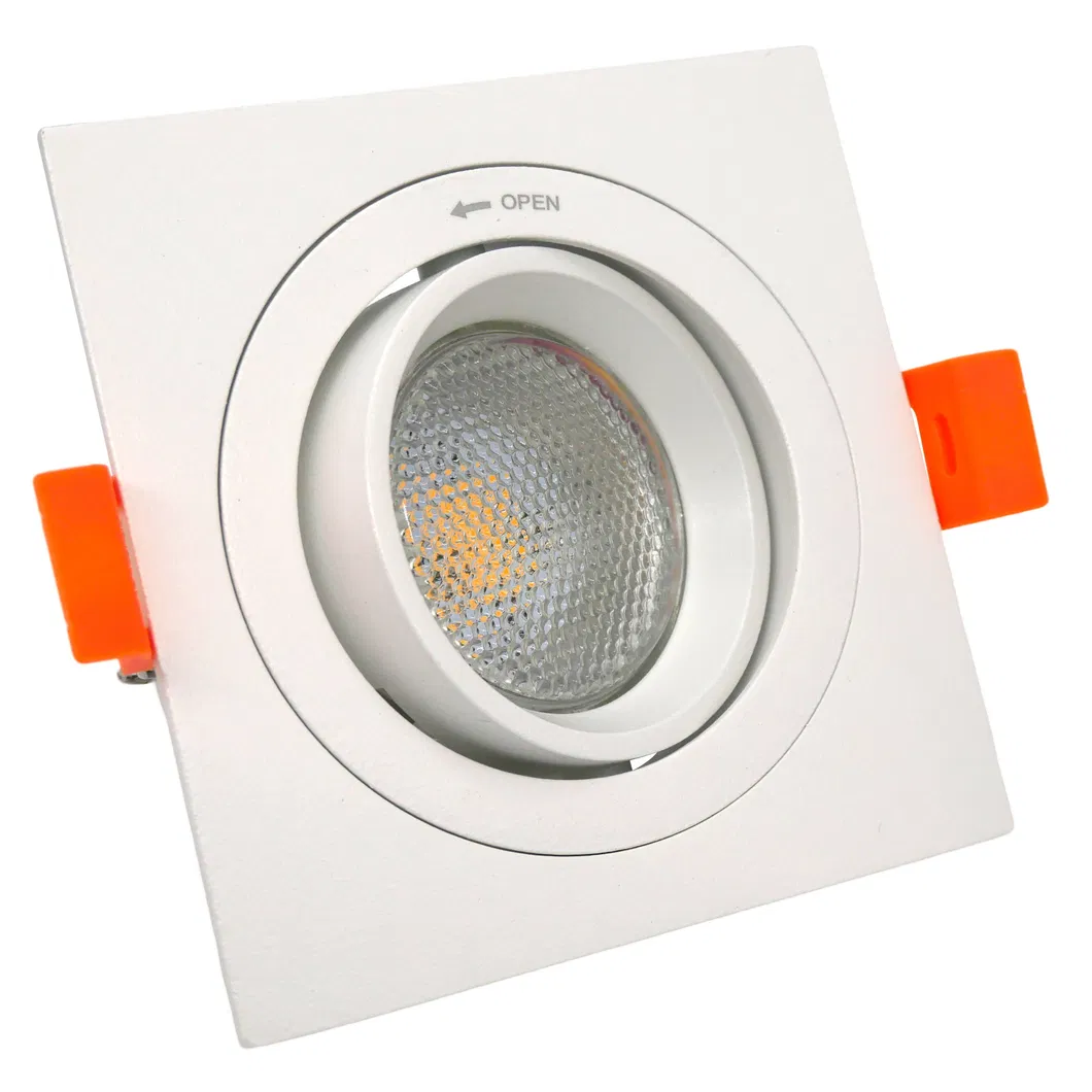 Aluminum MR16 GU10 LED Halogen Recessed Square Adjustable Spotlight Decorative Hotel Fixture Downlight Ceiling Light