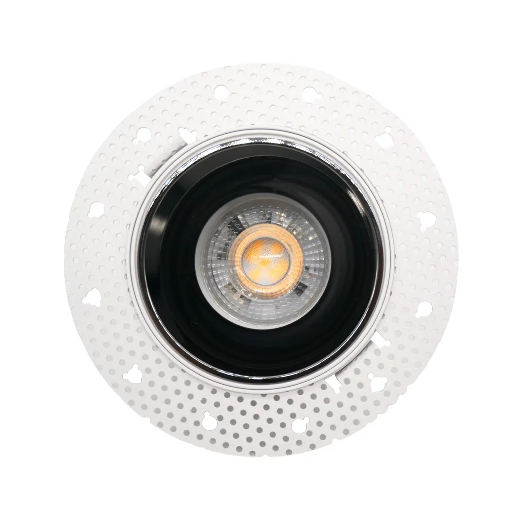 Aluminum LED Halogen Round Trumpet Recessed MR16 GU10 Reflector Borderless Downlight Housing
