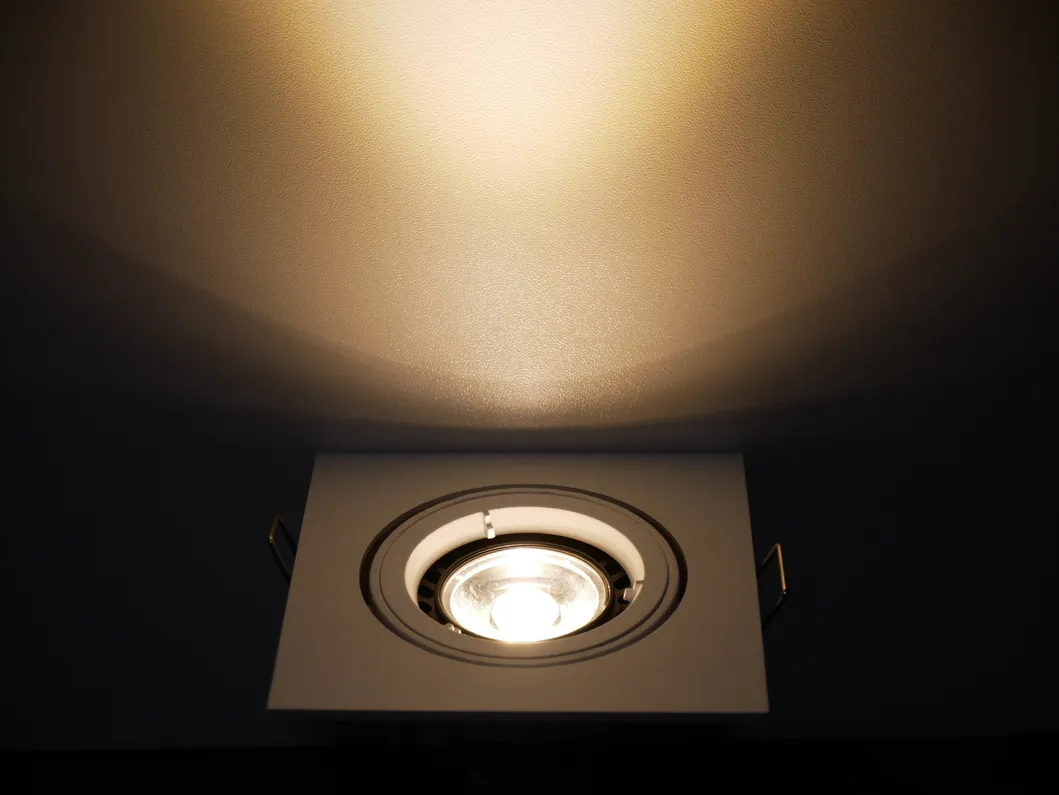 Aluminum MR16 GU10 LED Light Halogen Ceiling Light Commercial Indoor Recessed Downlight Fixture Adjustable Tilt Square Spotlight