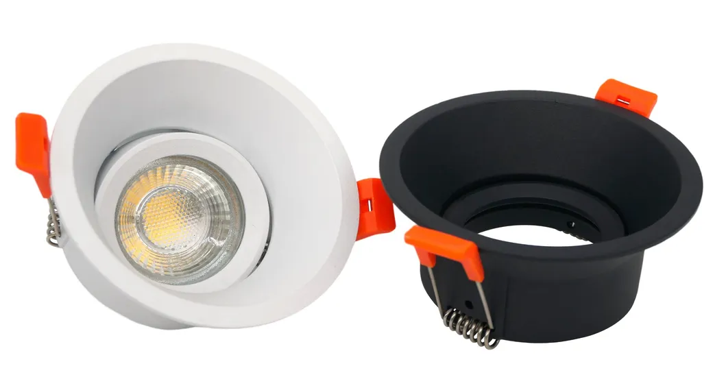 Aluminum LED Halogen Round Trumpet Recessed MR16 GU10 Spotlight Ceiling Light Adjustable Housing