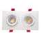 MR16 GU10 LED Halogen Recessed Aluminum Square Adjustable Double-Head Spotlight Decorative Fixture Ceiling Light Downlight