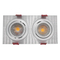 MR16 GU10 LED Halogen Recessed Aluminum Square Downlight Ceiling Light Adjustable Double-Head Spotlight