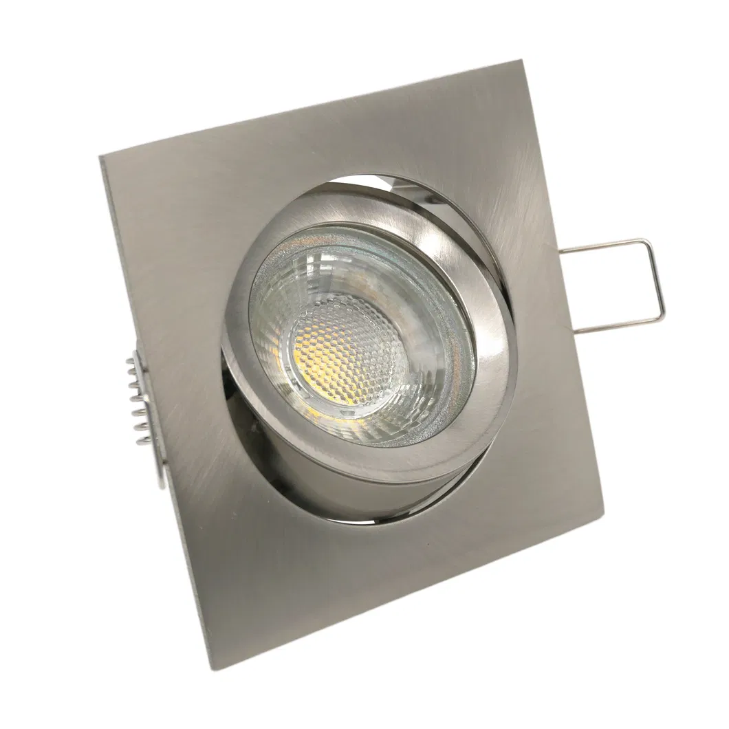 Aluminum MR16 GU10 LED Halogen Indoor Hotel Square Downlight Fixture Recessed Ceiling Light Adjustable Spotlight