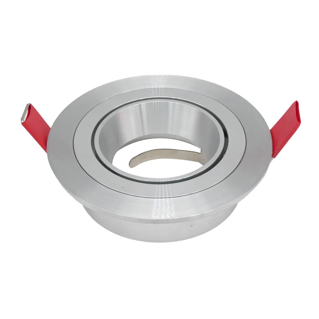 Lathe Aluminum MR16 GU10 LED Halogen Recessed Round Downlight Fixture Spotlight