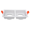 Aluminum MR16 GU10 LED Halogen Recessed Square 3-Head Ceiling Downlight Fixture Spotlight