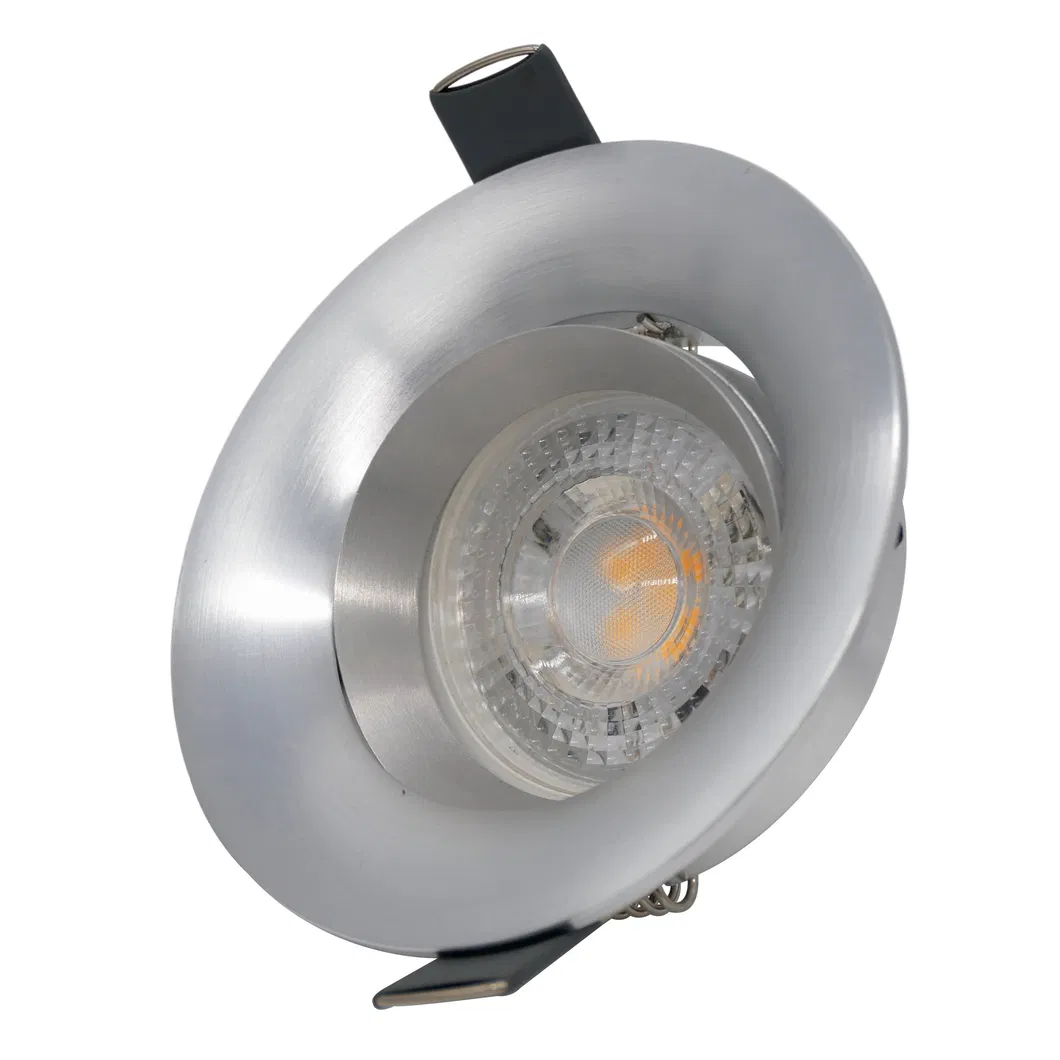 Aluminum LED Light Halogen MR16 GU10 Recessed Ceiling Light Fitting Round Trumpet Commercial Lighting Downlight Fixture Frame Adjustable Tilt Spotlight