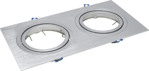 Aluminum MR16 GU10 LED Halogen Recessed Square Adjustable Double-Head Hotel Home Decorative Fixture Ceiling Light Downlight Spotlight