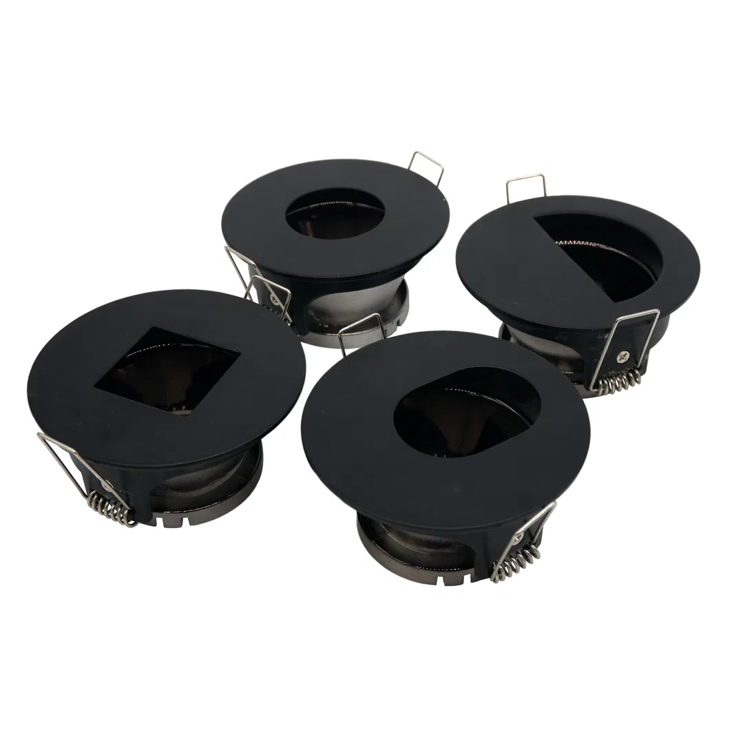 Aluminum LED Halogen Round Square Trumpet Recessed MR16 GU10 Spotlight Downlight Housing